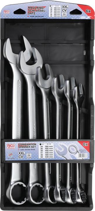 Produktbild BGS Maul-Ringschlüssel-Satz extra lang SW 34 - 50 mm 6-tlg. (50 mm, 38 mm, 34 mm, 36 mm, 41 mm, 46 mm)