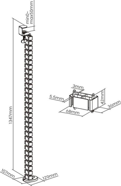 Produktbild myWall Flexible Kabelführung (Kabeldurchlass, 134.70 cm)