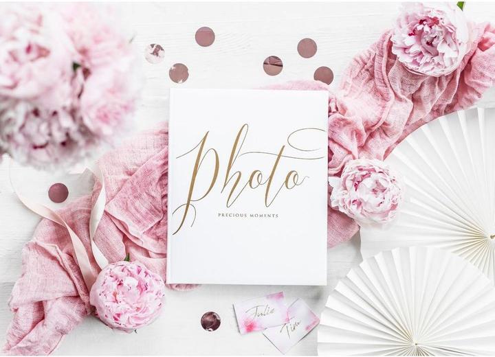 Produktbild Partydeco Fotoalbum Precious moments 20 x 24.5 cm, Weiss/Gold (20 x 24.5 cm)