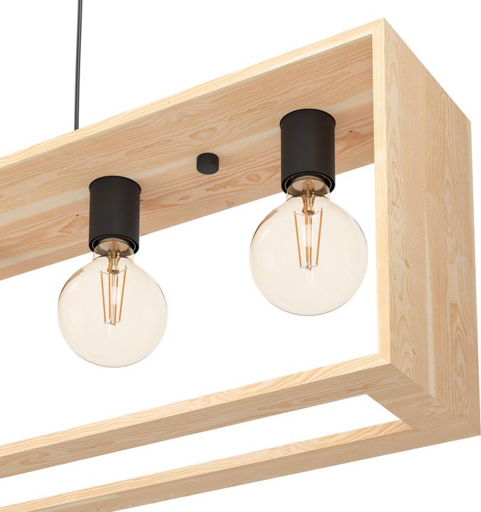 Produktbild EGLO Pendelleuchte FAMBOROUGH 5x E27, Schwarz/Natur (E27)