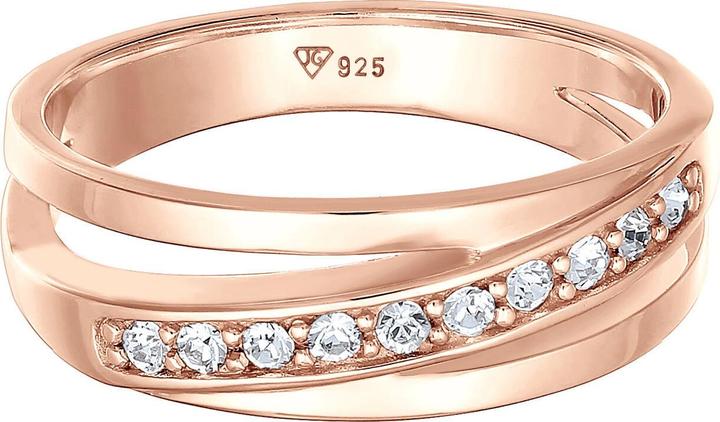 Elli Ring Bandring Wickelring Kristalle 925 Silber (54, 925 Silber)