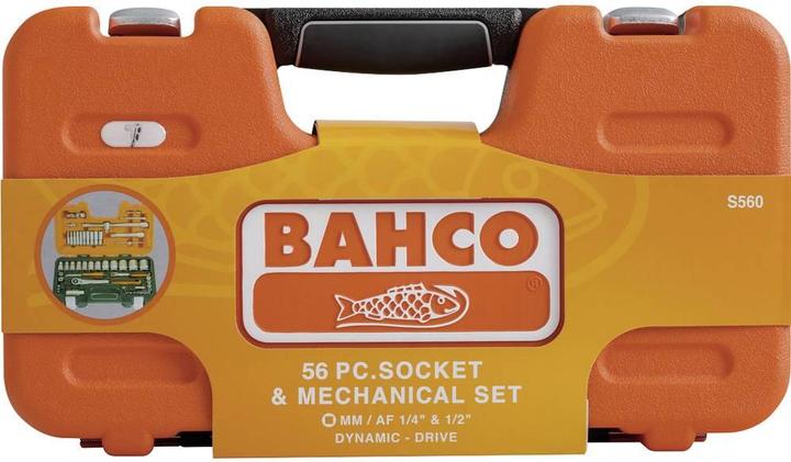 Produktbild Bahco 1/4"- und 1/2"-Steckschlüssel-Satz, metrisch, Doppelsechskant, inklusive Umschaltknarre mit schla (1/2")
