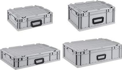 Produktbild Allit Aufbewahrungsbox ProfiPlus EuroCarry 417, grau Eurobox aus PP, mit Klappdeckel, Tragkraft: 17