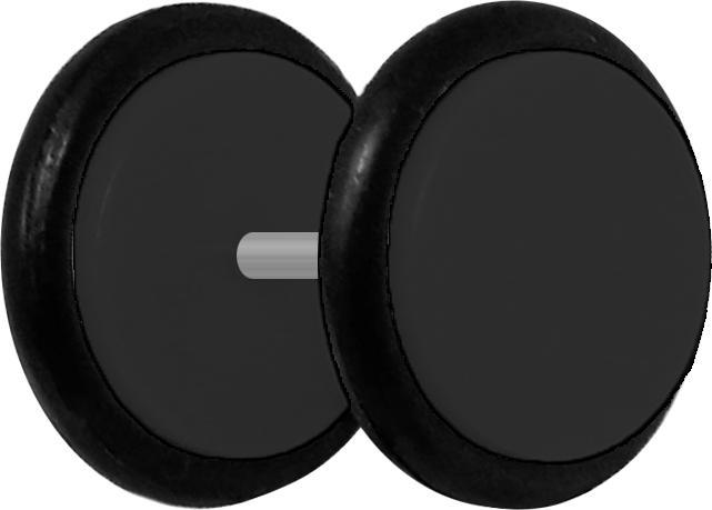 Produktbild Star Piercing Fake Plug schwarz mit O-Ring (ohne Messing, Acryl)
