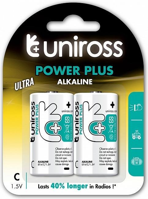 Actual product image Uniross C/LR14 Alkaline (2 pcs., D, C)