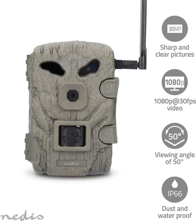 Actual product image Nedis Wildcamera - 1080p@30fps - 30.0 MPixel - 2 MPixel CMOS - IP66 - Zwart No-Glow IR - Nachtzicht - Kijk