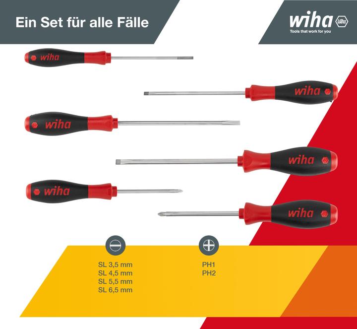 Produktbild Wiha SoftFinish (Schlitzschrauben, Phillipps-Kreuzschlitz (PH))