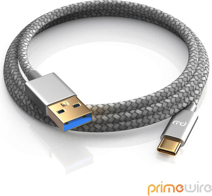 Image du produit Primewire Câble USB-C 3.1, USB type C vers type A, câble de données, câble de charge, gaine en nylon (1 m, USB 3.1)