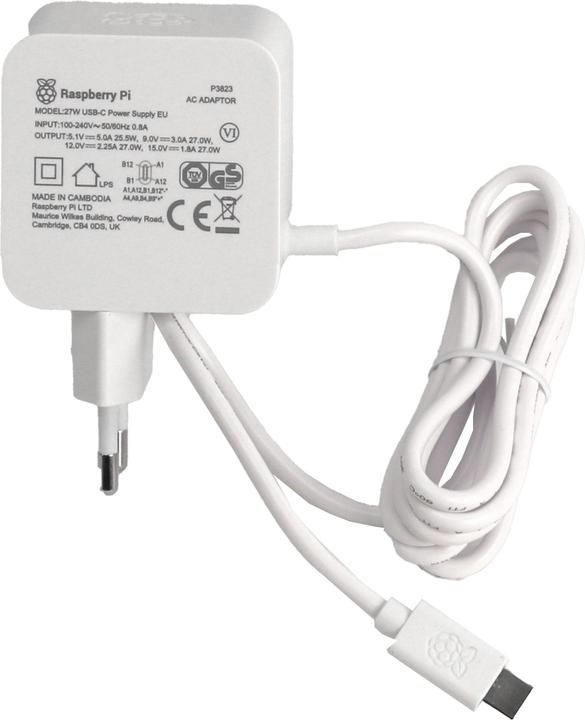 Image du produit Raspberry Pi Alimentation officielle 5, 27W USB-C