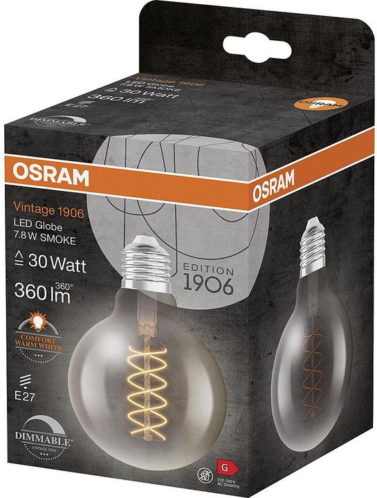 Actual product image Osram Vintage 1906 LED DIM 30 7.8 W/1800 K E27 (E27, 7.80 W, 360 lm, 1 x, G)