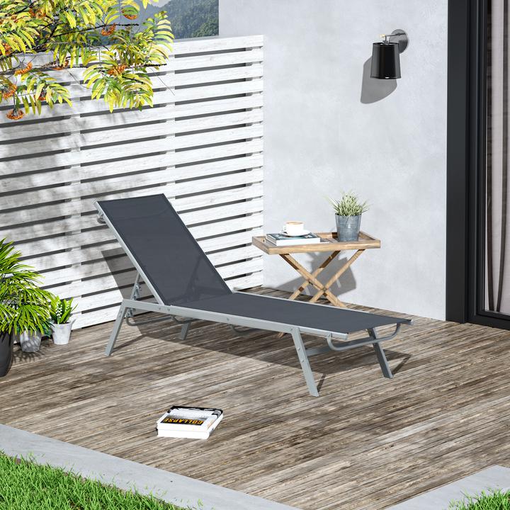 Image du produit Outsunny Chaise longue de jardin avec dossier réglable (170 cm)