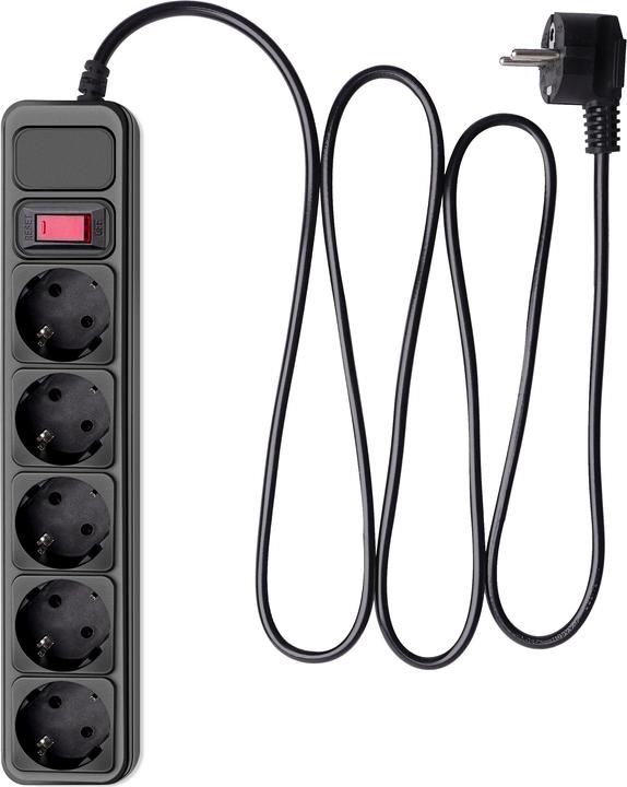 Actual product image Akyga Power strip Surge protection AK-SP-06A 5 CEE sockets 7 (5 x, CEE, 1.80 m)