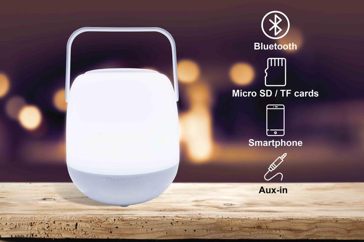 Produktbild Lexibook Decotech tragbarer Lautsprecher mit mehrfarbiger LED Beleuchtung (Akkubetrieb)
