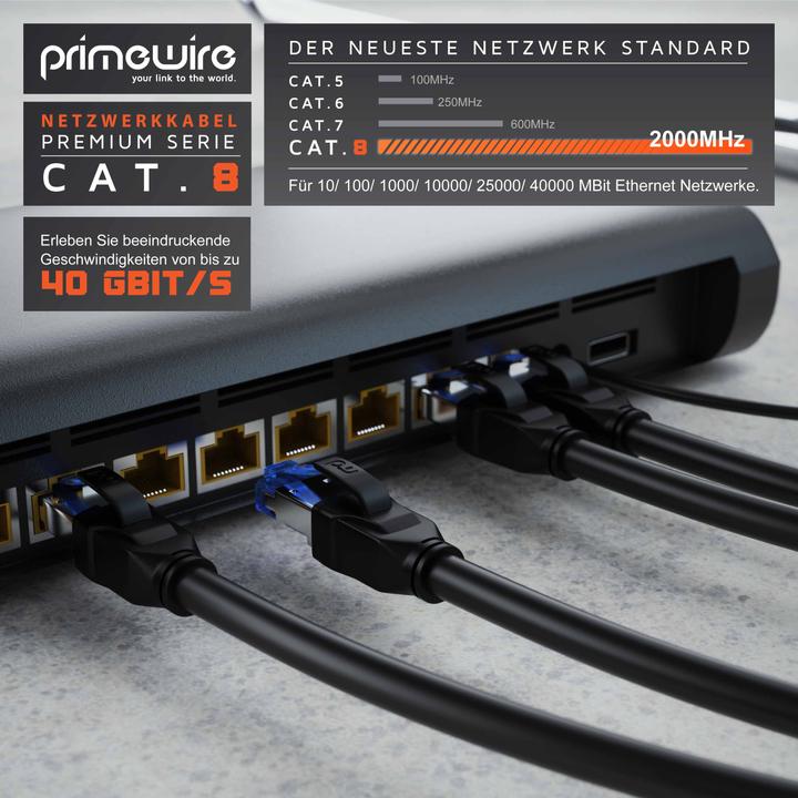 Produktbild Primewire Netzwerkkabel (S/FTP, CAT8.1, 5 m)