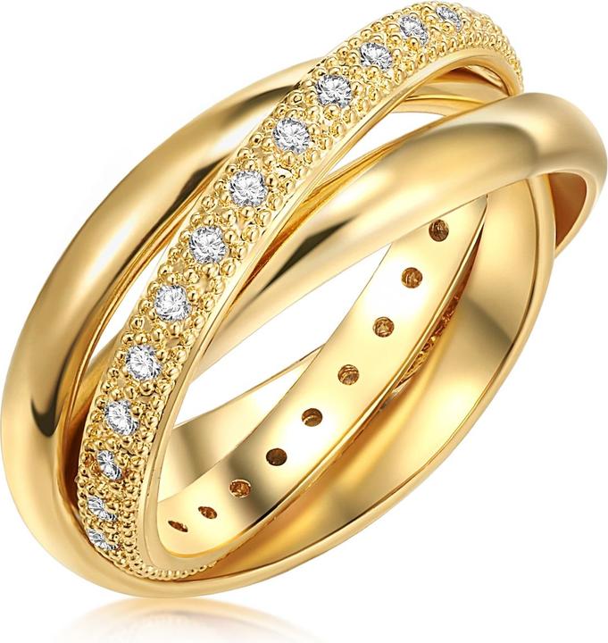 Lulu & Jane Damen Messing Zirkonia gelbgold - 29143