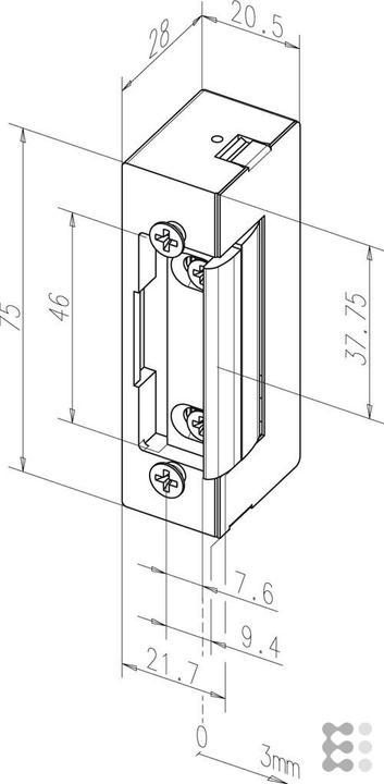 Image du produit effeff Gâche électrique 17 et 17.E FaFix (Porte vitrée, Intérieur)