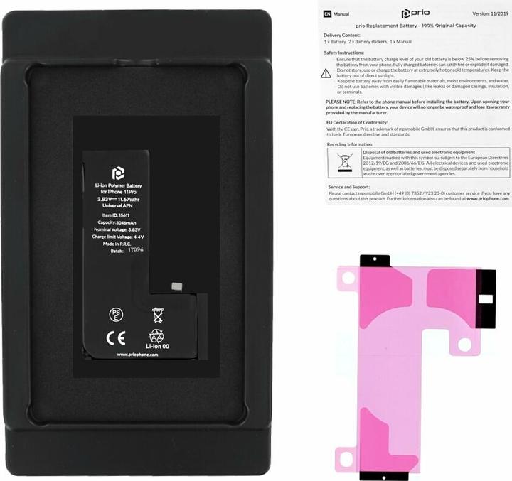 Image du produit prio Batterie pour Apple iPhone 11 Pro (APN universel) (Batterie, iPhone 11 Pro)
