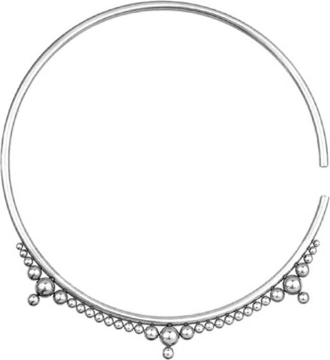 Produktbild Star Piercing Tunnel Anhänger Ring silber Kugeln Dreiecke (Chirurgenstahl 316L)