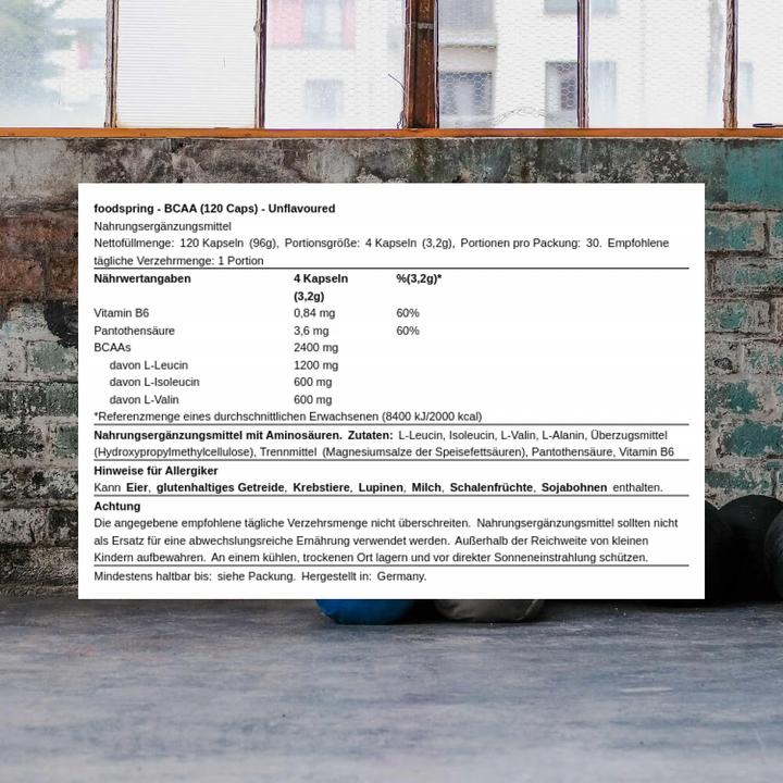 Actual product image Foodspring Bcaa (1 Piece, Capsules, 96 g)