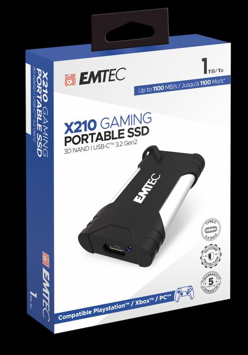 Productafbeelding Emtec SSD 3.2Gen2 X210G 1TB draagbaar (1000 GB)