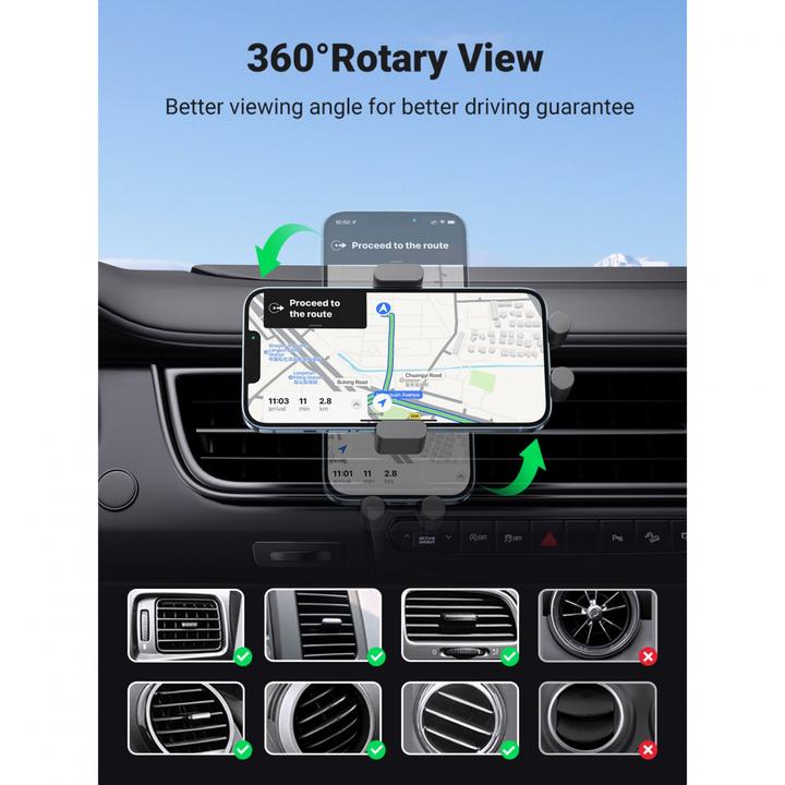 Immagine prodotto Ugreen Supporto per auto per griglia di ventilazione con ricarica induttiva CD256 (argento)