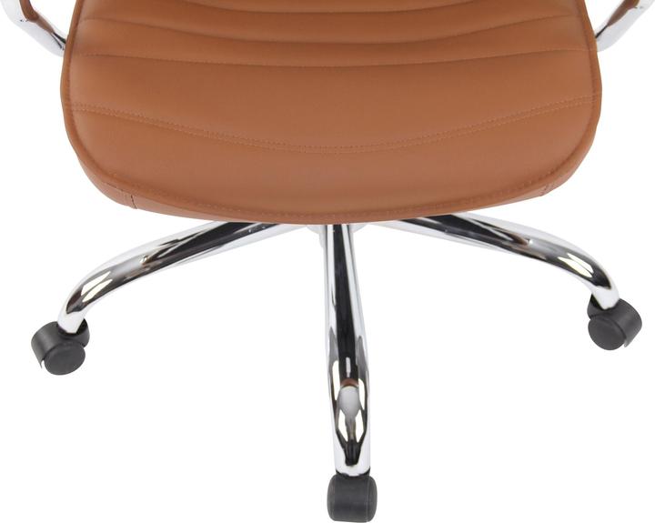Image du produit CLP Chaise de bureau Rako cuir véritable marron clair