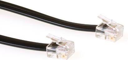 Produktbild Modular telephone cable RJ-12/RJ-12 2m Schwarz Telefonkabel