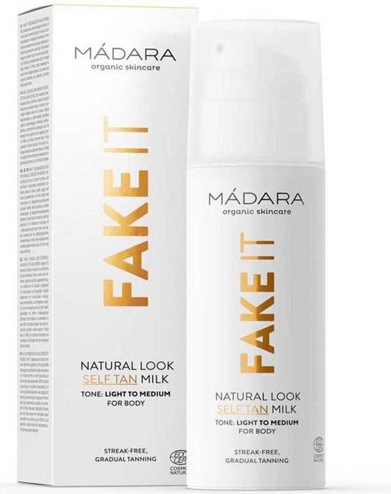 Actual product image Madara Self Tan Milk FAKE IT for Body "Màdara self tanning milk for the body" Light to medium - (Self-tanning towel, 150 ml)