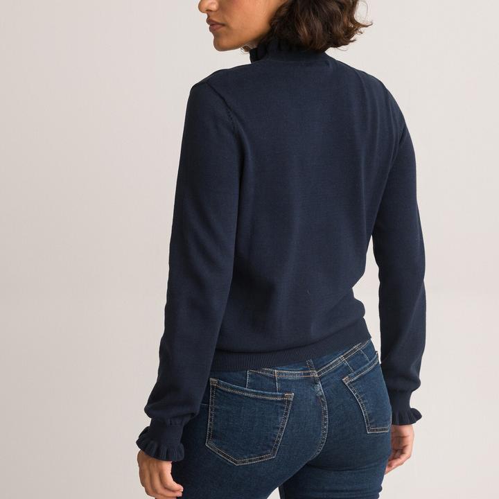 Image du produit La Redoute Collections Pull à col montant ruché et manches longues (XXL)