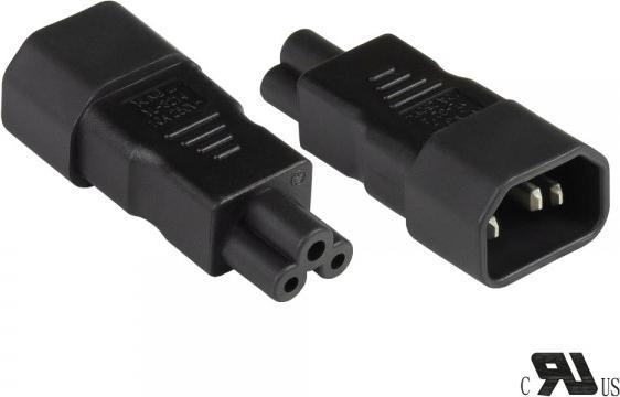 Immagine prodotto Good Connections Adattatore di alimentazione da spina IEC C14 (dritta) a presa a quadrifoglio C5 (dritta), UL, nero