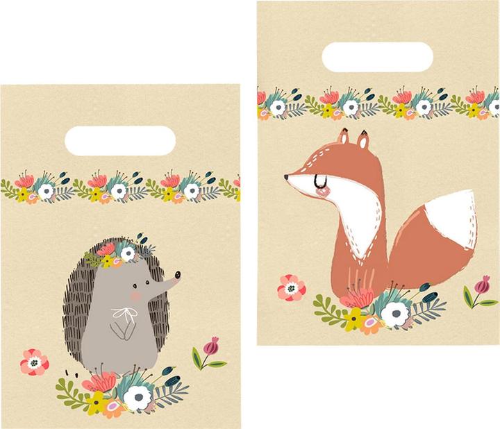 Actual product image Natura Punto Set of 6 Gift Bags Hedgehog and Fox with Handle, 23 cm (Gift box, 6 x)