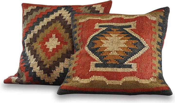 Loberon Pillowcase Set of 2 Dailies red (50 x 50 cm)
