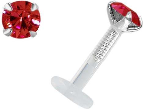 Produktbild Bijouteria Piercing für Lippe/Tragus (Bioplast, Silber 925, Swarovski Kristall)