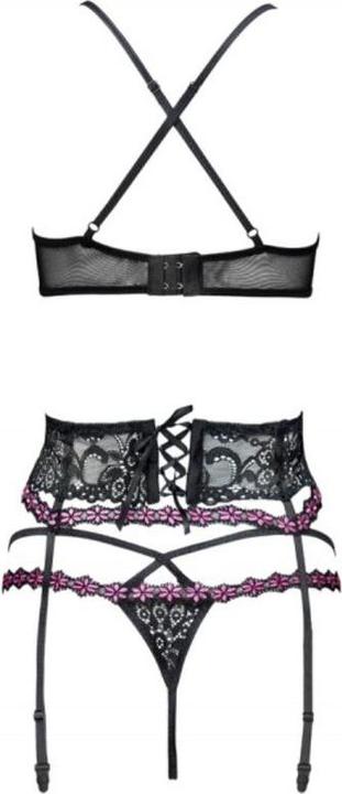 Produktbild LivCo Corsetti Fashion SNEHANA LC 90443 BH + STRUMPFGÜRTEL + HÖSCHE SCHWARZ L/XL (XL)