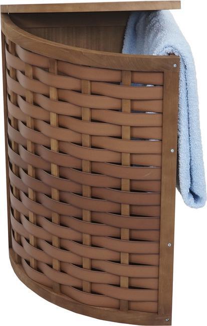 Produktbild Swisshandel24 Eck-Wäschekorb HWC-H87, Wäschebox Wäschesammler Wäschebehälter Wäschesortierer, Holz 70L 66x53x38cm (70 l)