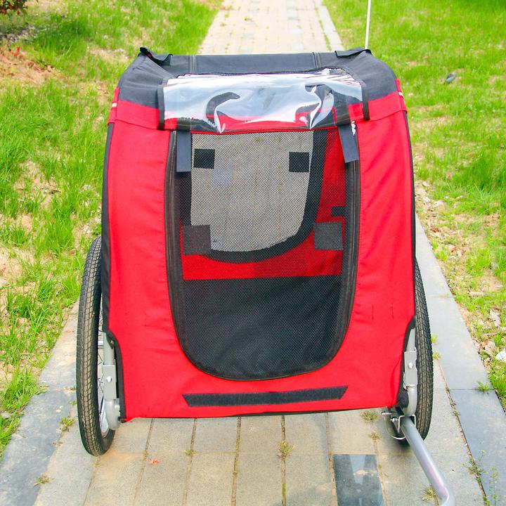 Produktbild Wiltec Hunde Fahrradanhänger Hundeanhänger Fahrrad Hundetransporter rot-schwarz
