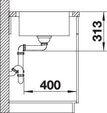 Actual product image Blanco Classimo 45 S-IF (Fitted sink, 50 cm, 86 cm)
