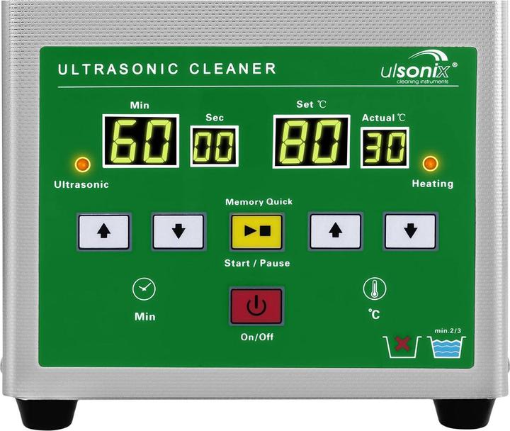 Actual product image Ulsonix Ultrasonic Cleaner - 2 litres - 60 W - Memory-Quick Eco (40 kHz, 2000 ml)