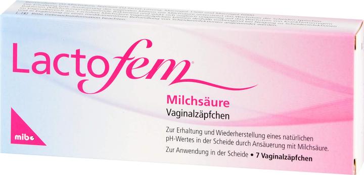 Image du produit Mibe Suppositoires vaginaux à l'acide lactique Lactofem, 7 pc SUP (Suppositoires vaginaux)