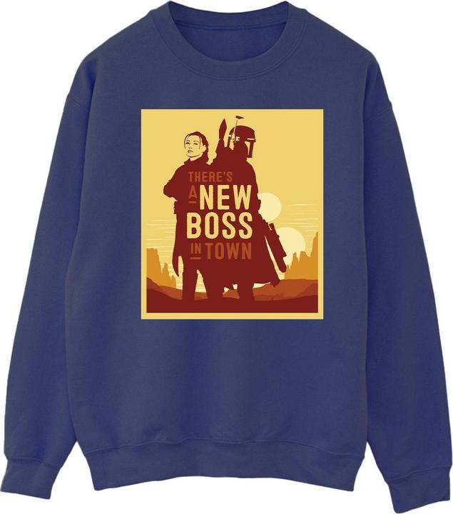 Actual product image Star Wars Mens The Book Of Boba Fett New Boss Sun Silhouette Sweatshirt (M)