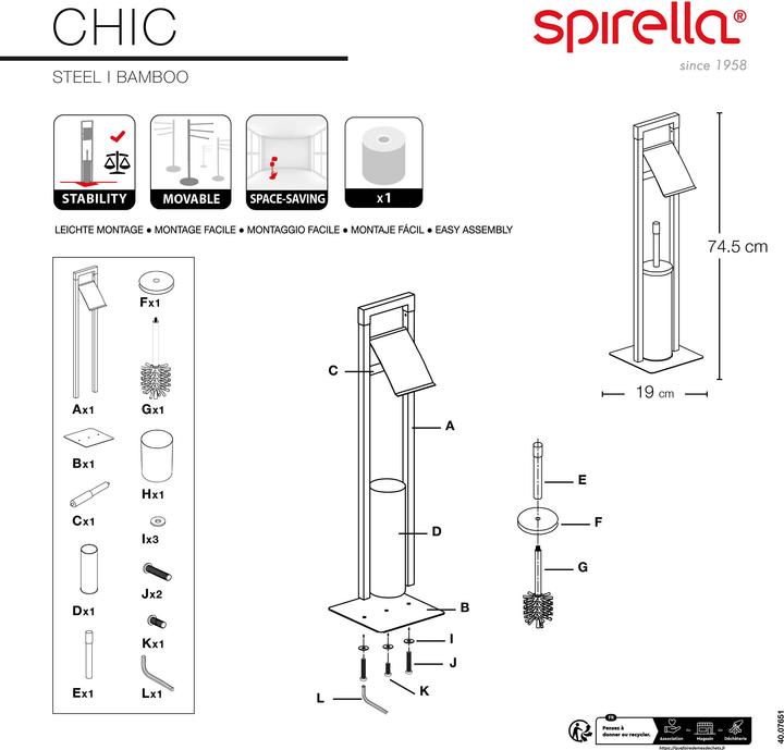 Produktbild spirella Toilettengarnitur CHIC Braun/Schwarz