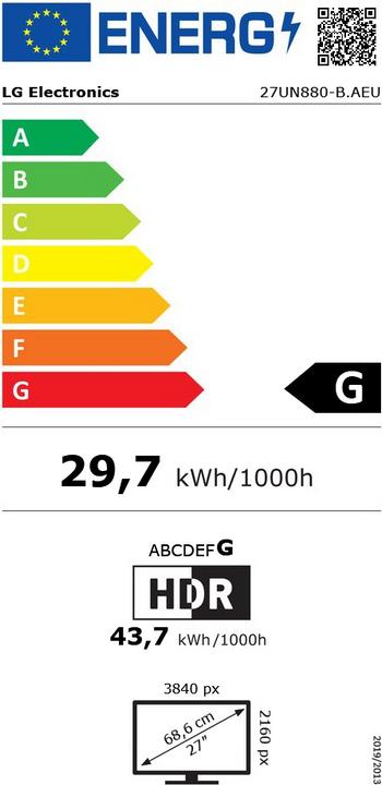 Energie-Label LG UltraFine Ergo (3840 x 2160 Pixel, 27")