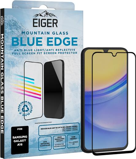 Produktbild Eiger Anti-reflektierendes Glas mit Blaulicht-Filter Full Screen Fit Mountain Glass Blue Edge (1 Stück, Samsung Galaxy A16 5G)
