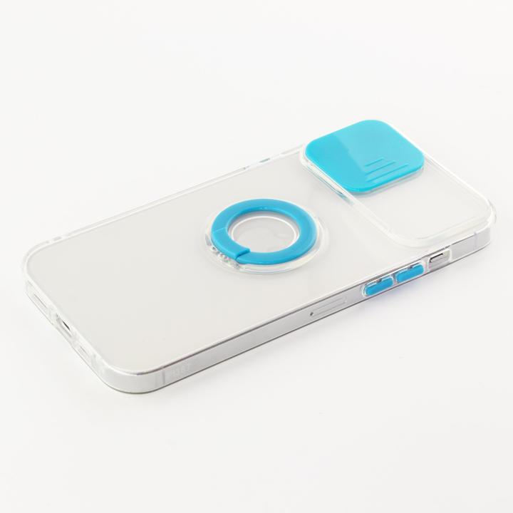 Produktbild PhoneLook Hülle mit Kamera-Slider und Ring blau (Apple iPhone 14 Pro)
