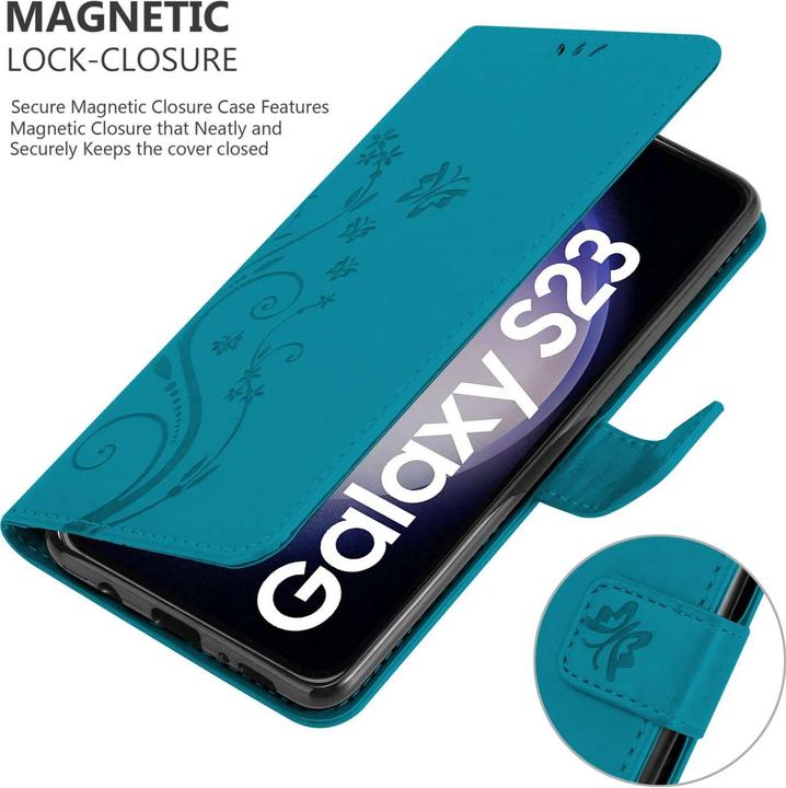 Produktbild Cadorabo Hülle für Samsung Galaxy S23 mit Blumen Muster (Samsung Galaxy S23)