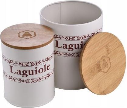 Image du produit Laguiole Pots en métal avec couvercle en bambou 2 pièces