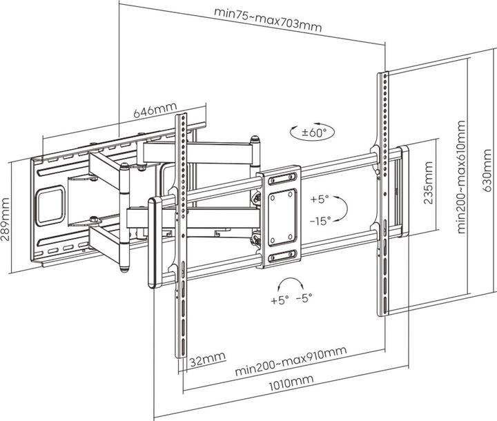 Produktbild Value Full-Motion (Wand, 120", 120 kg)