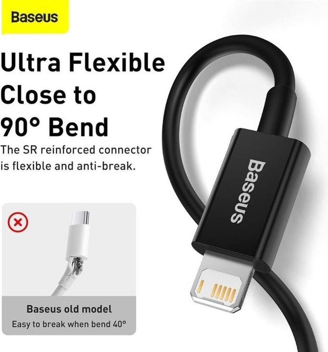 Image du produit Baseus Superior Series Cable USB to iP 2.4A 2m (black) (2 m, USB 2.0)