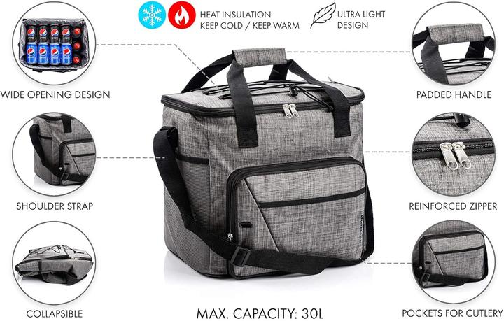 Produktbild Ty Meteor Frosty Kühltasche Grau-Schwarz 74597 (30 l)
