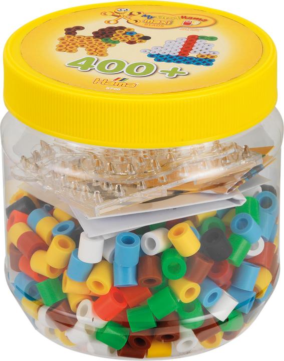 Image du produit Hama Perlen Hama - Maxi beads 400 perles + 2 plaques à broches (388790)
